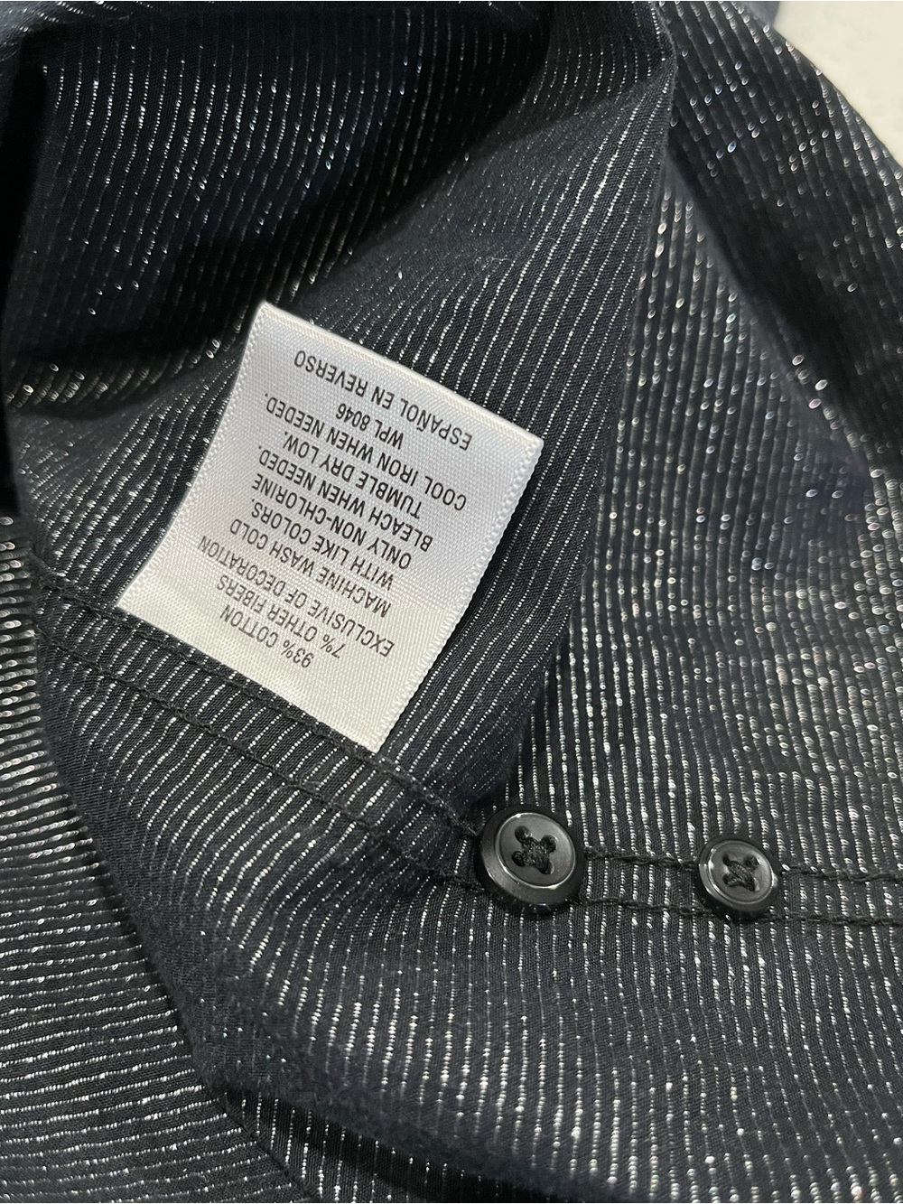 Men’s INC Black Special Occasion Shirt W/ Subtle Silver Metallic Threads Size XL - Picture 7 of 7